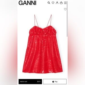 Ganni Red Sequin Mini Dress